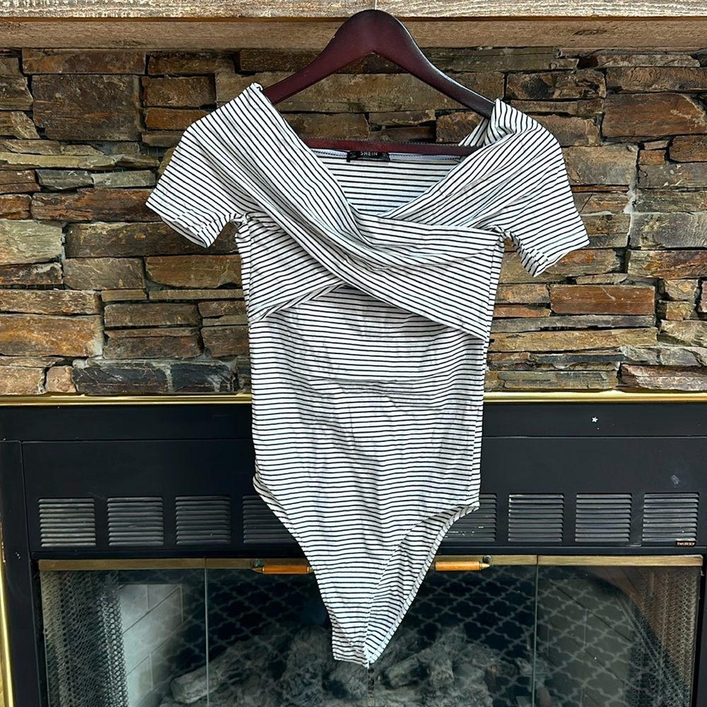 Criss Cross Bodysuit with Adorable Cap Sleeves!